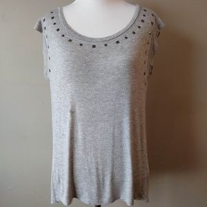 Lovely 153 Studded Short Sleeve Shirt With Lace